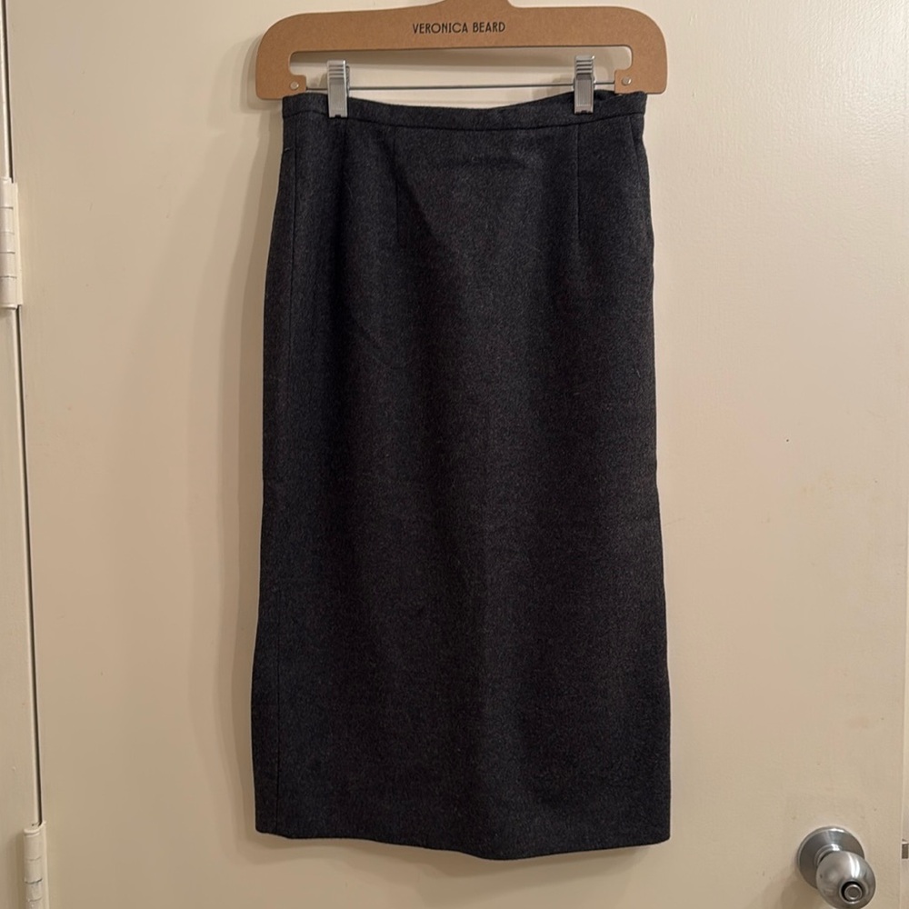 Michael Kors Collection Midi Grey Wool Skirt 2